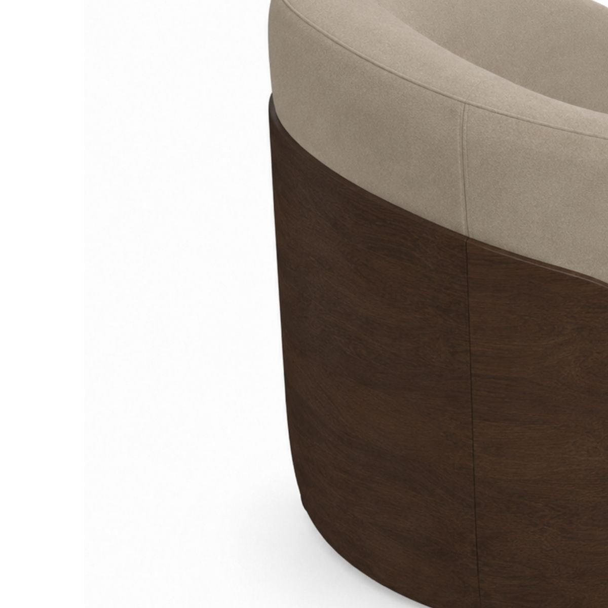 Capri Wooden Plush Armchair - Armchairs - Gharaana