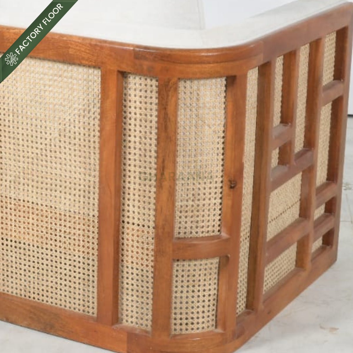 Veda Wooden Upholstered Armchair - Armchairs - Gharaana