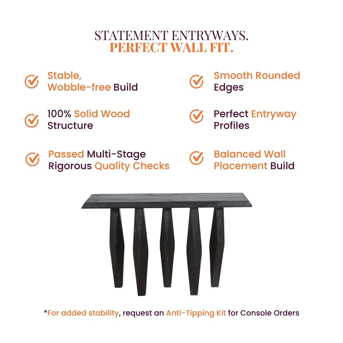 Magnum Wooden Console Table - Console Tables - Gharaana