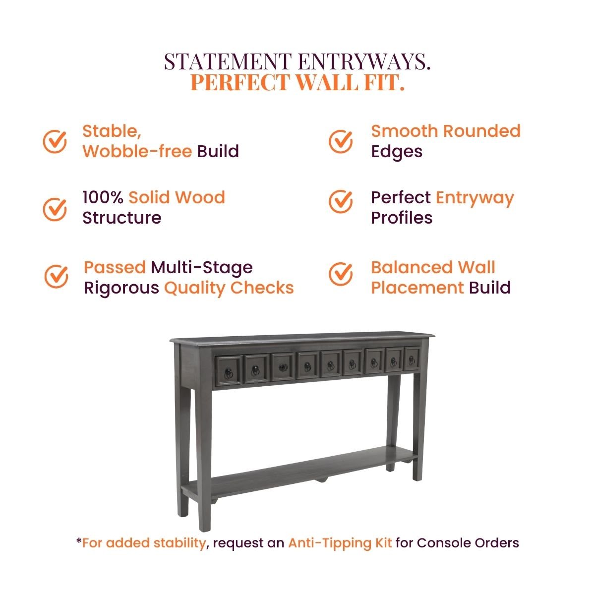 Ella Wooden Console Table - Console Tables - Gharaana