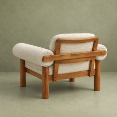 Casa Wooden Plush Armchair