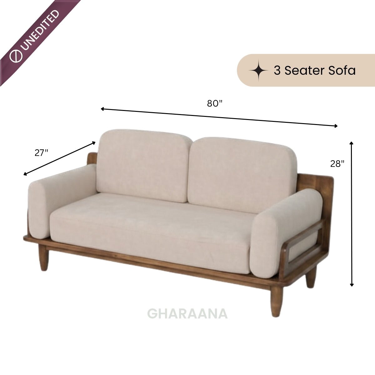 Cara Custom Wooden Upholstered Sofa & Daybed - Sofas - Gharaana
