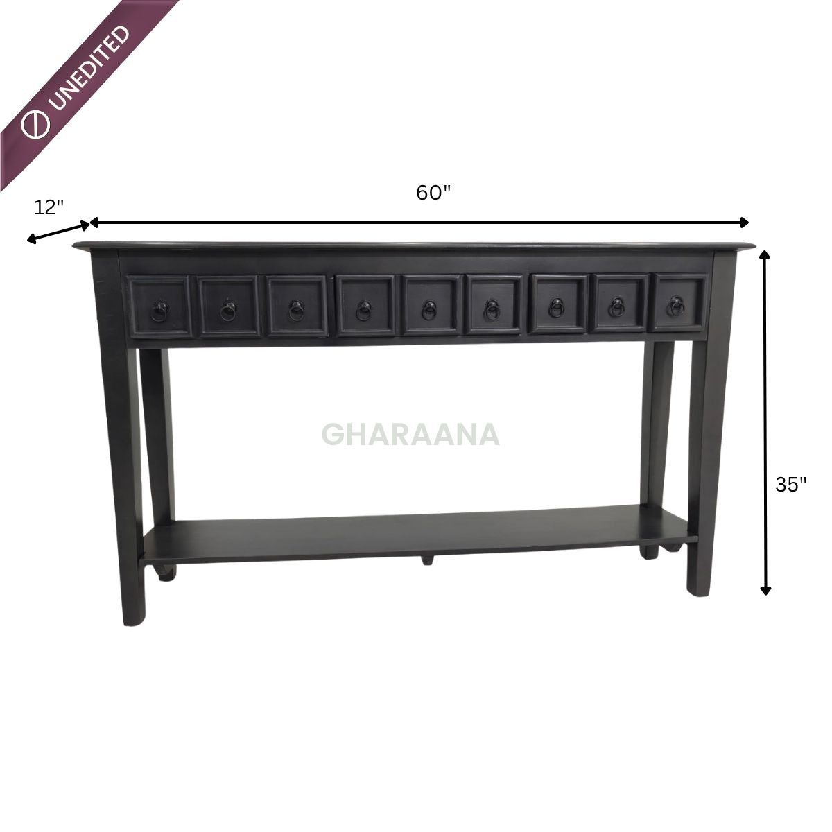 Ella Wooden Console Table_Noir Black - Console Tables - Gharaana