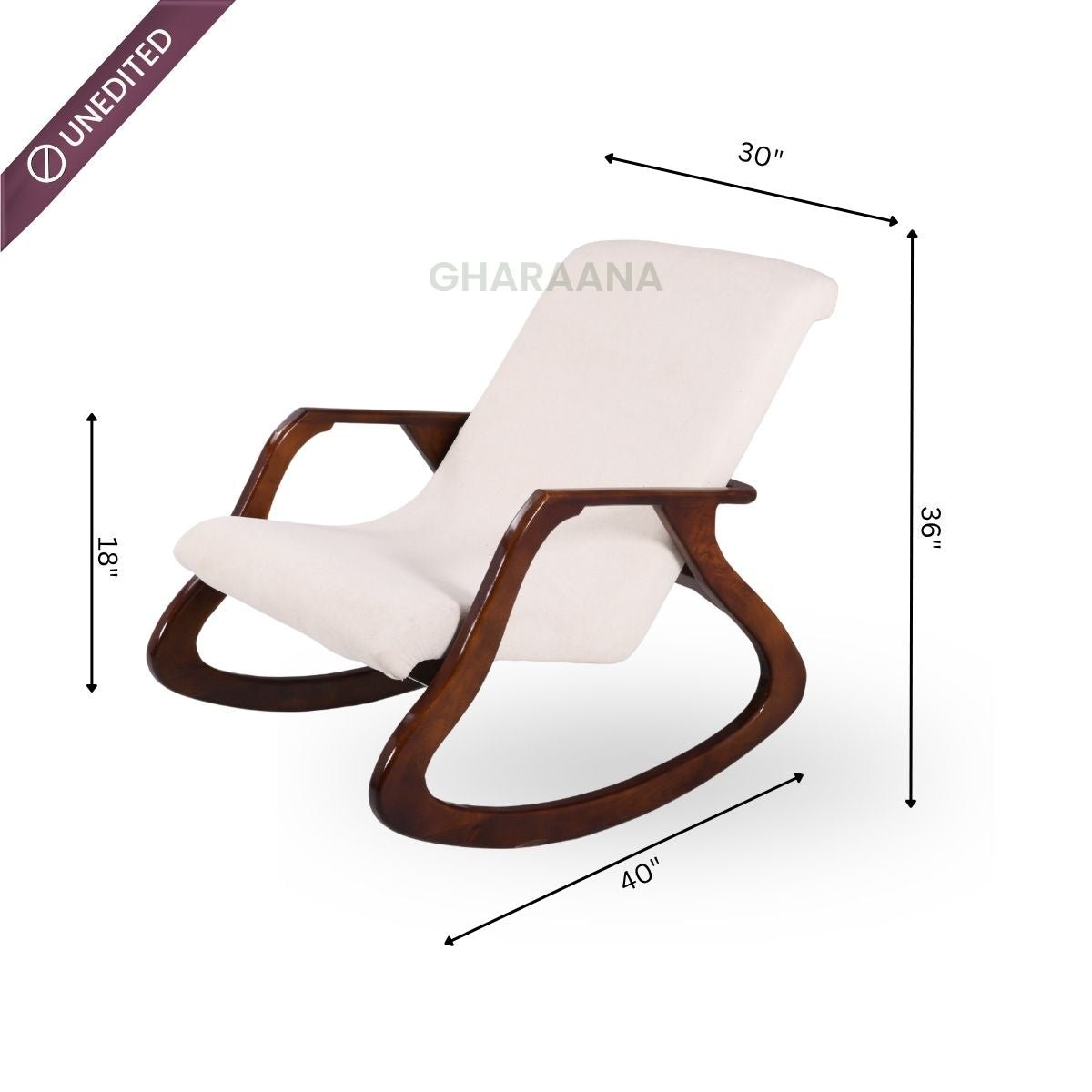 Panache Wooden Rocking Chair - Armchairs - Gharaana