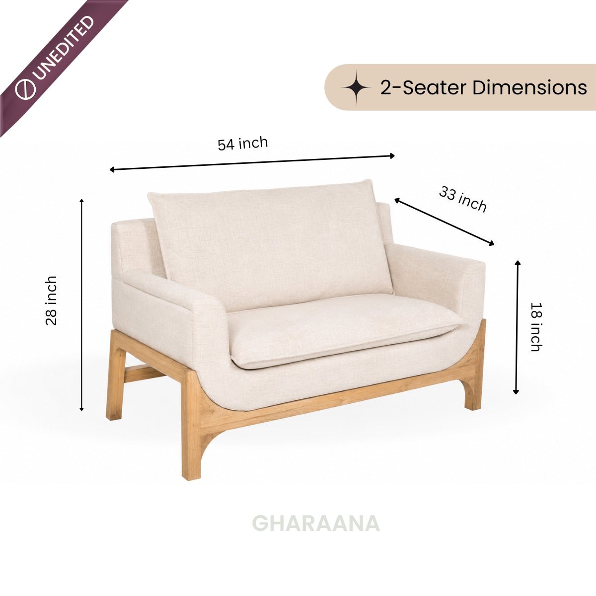 Raya Custom Wooden Upholstered Sofa - Sofas - Gharaana