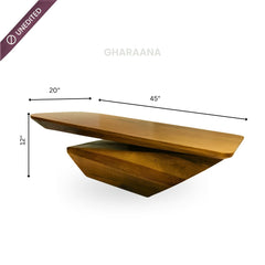 Gravity Modern Solid Wood Coffee Table - Large - Centre Tables - Gharaana