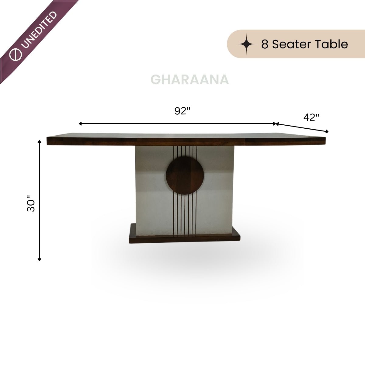 Sunburst Wooden Dining Table Set - Dining Set - Gharaana