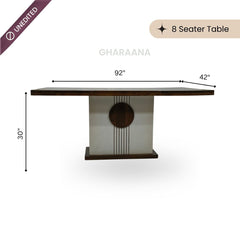 Sunburst Wooden Dining Table Set - Dining Set - Gharaana