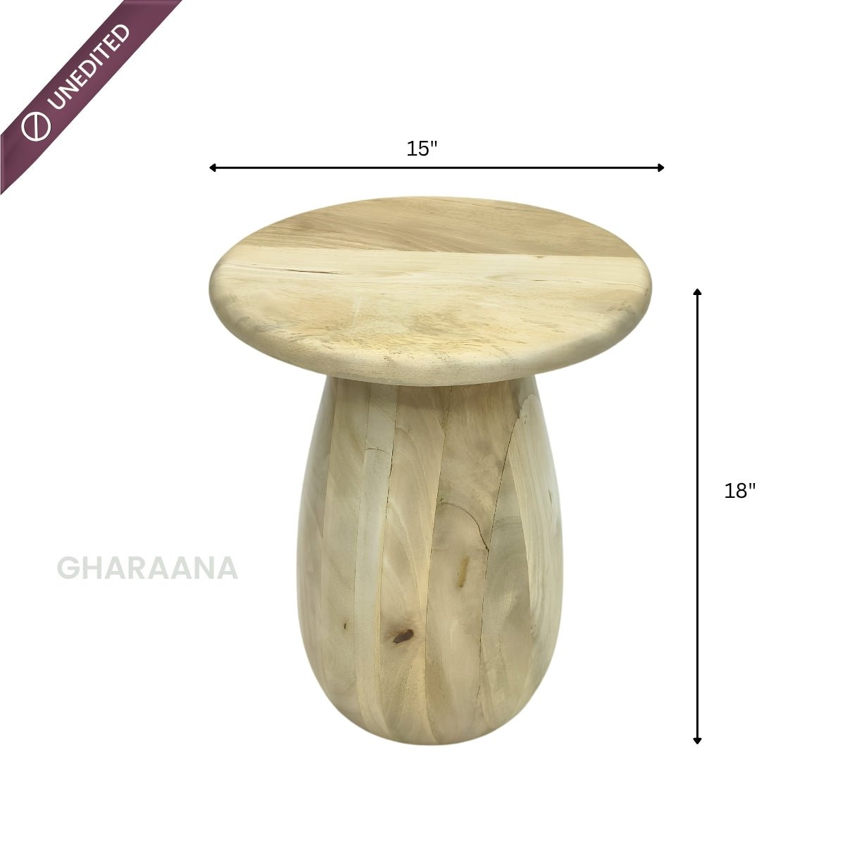Akira Oval top Solid Wood Center Table & Side Table Combo - Centre Tables - Gharaana