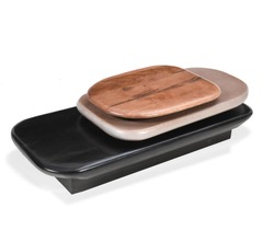 Pebble Wooden Rotating 3-Tier Centre Table
