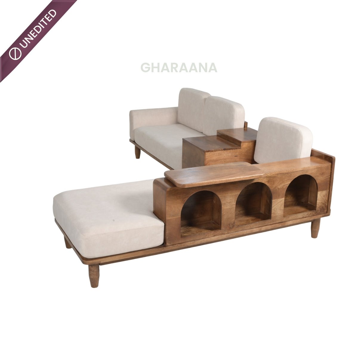 Cara Custom Wooden Upholstered Sofa & Daybed - Sofas - Gharaana