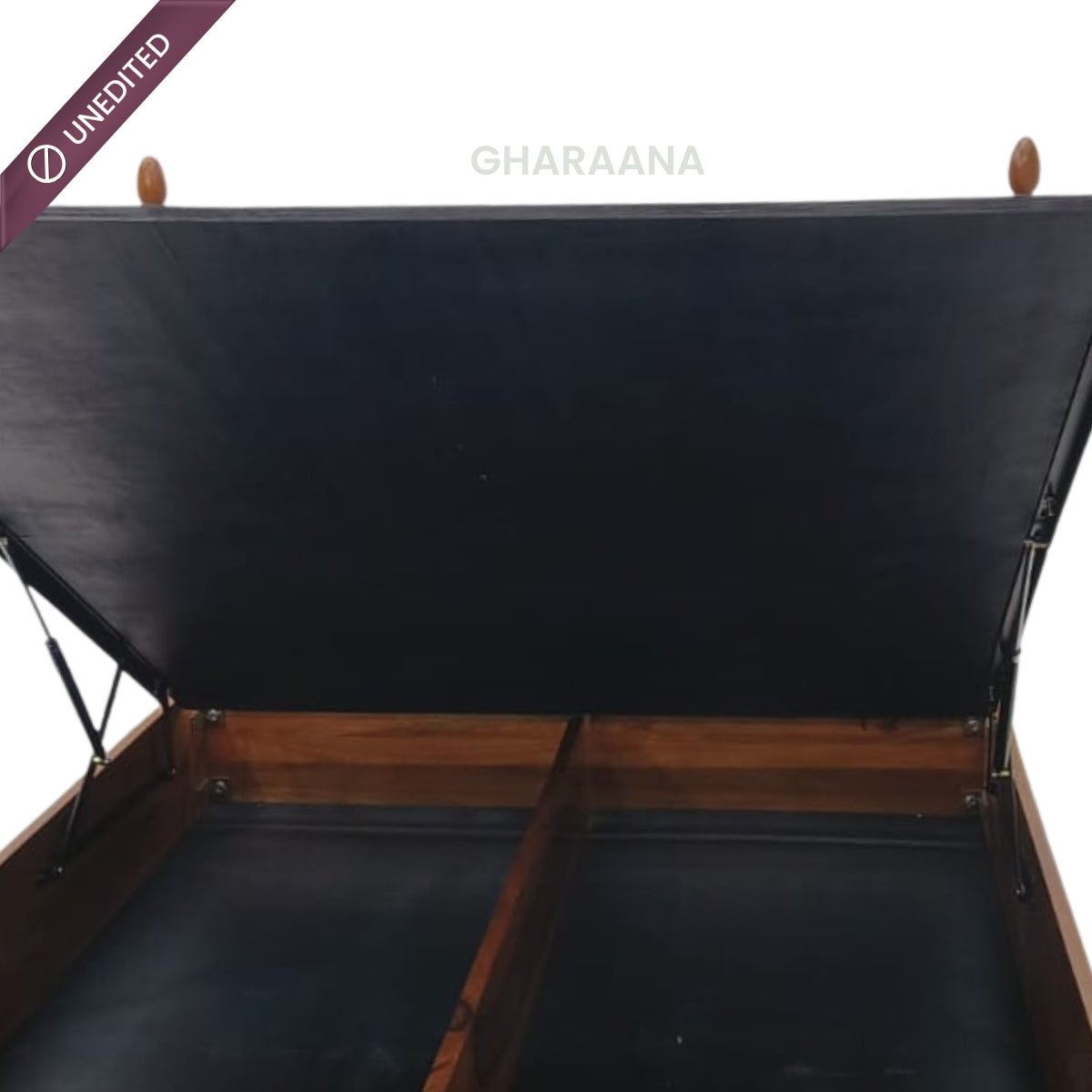 Ellora 100% Solid Wood Upholstered Bed with Bedside Tables - Beds - Gharaana