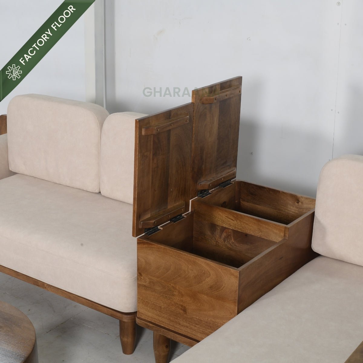 Cara Custom Wooden Upholstered Sofa & Daybed - Sofas - Gharaana