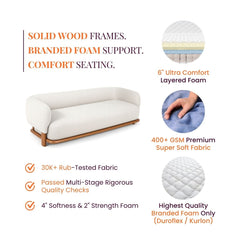 Forum Custom Wooden Upholstered Sofa - Sofas - Gharaana