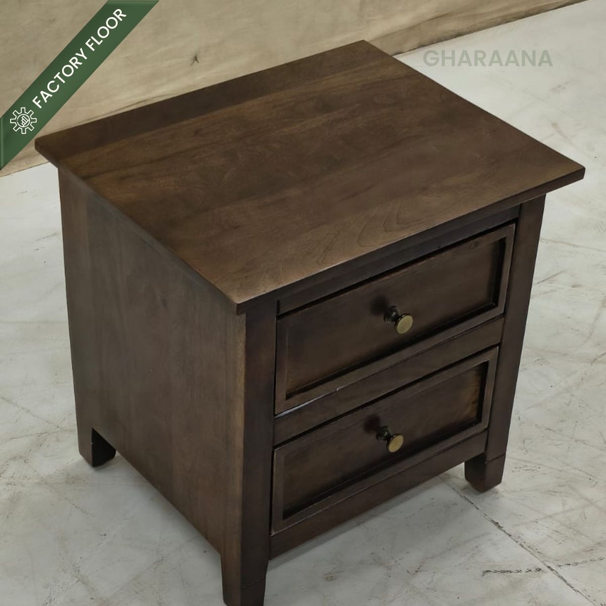 Kavya Wooden Bedside Table - Bedsides - Gharaana