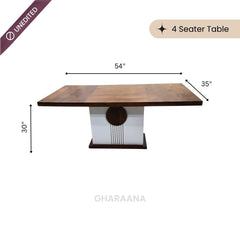 Sunburst Wooden Dining Table Set - Dining Set - Gharaana