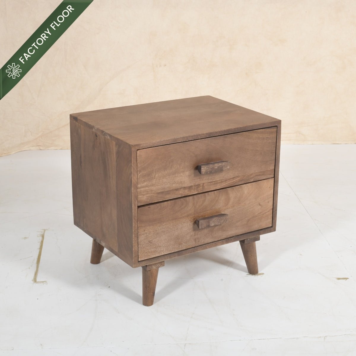 Ellora 100% Solid Wood Upholstered Bed with Bedside Tables - Beds - Gharaana
