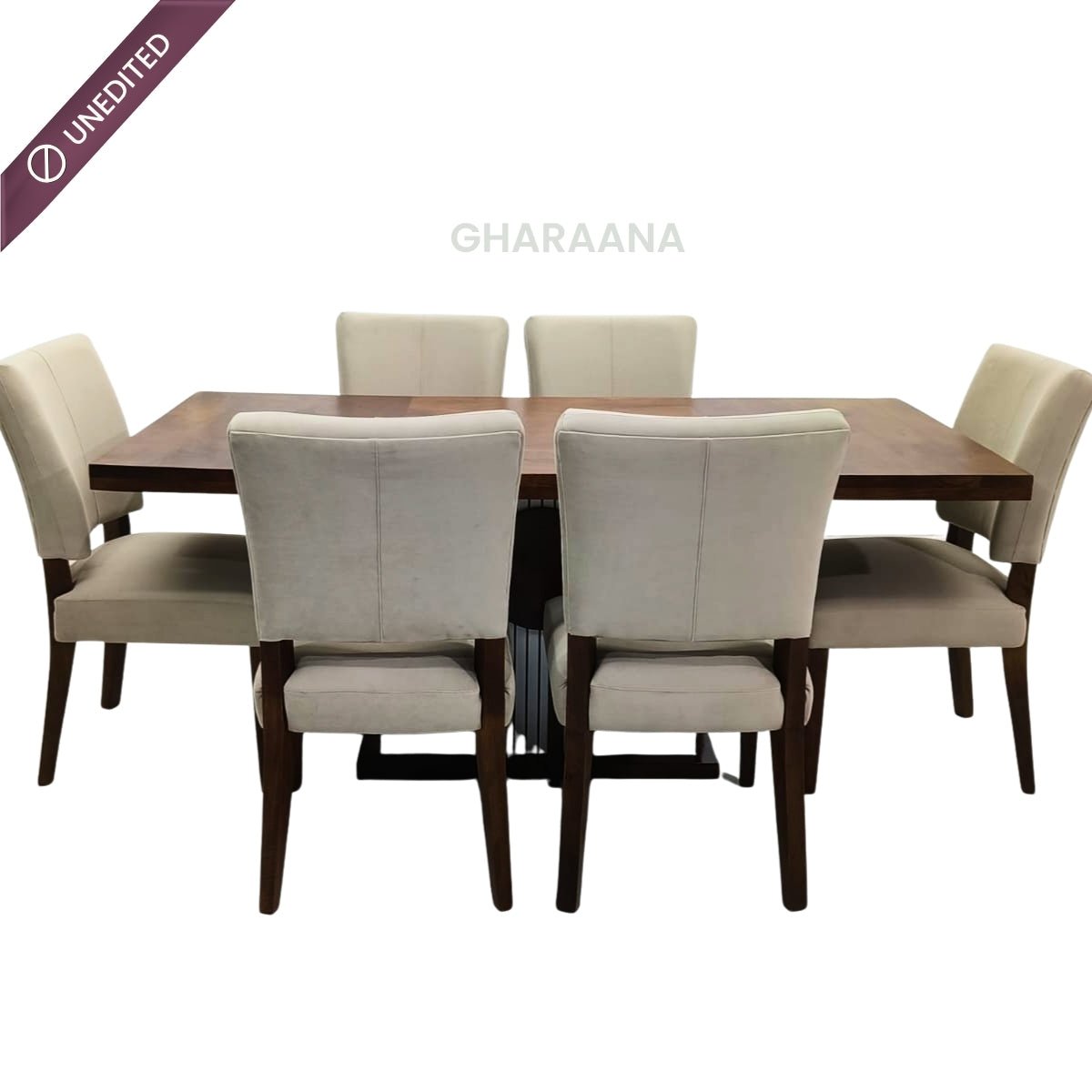 Sunburst Wooden Dining Table Set - Dining Set - Gharaana