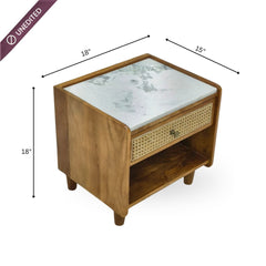 Amayah Marble Top Bedside Table