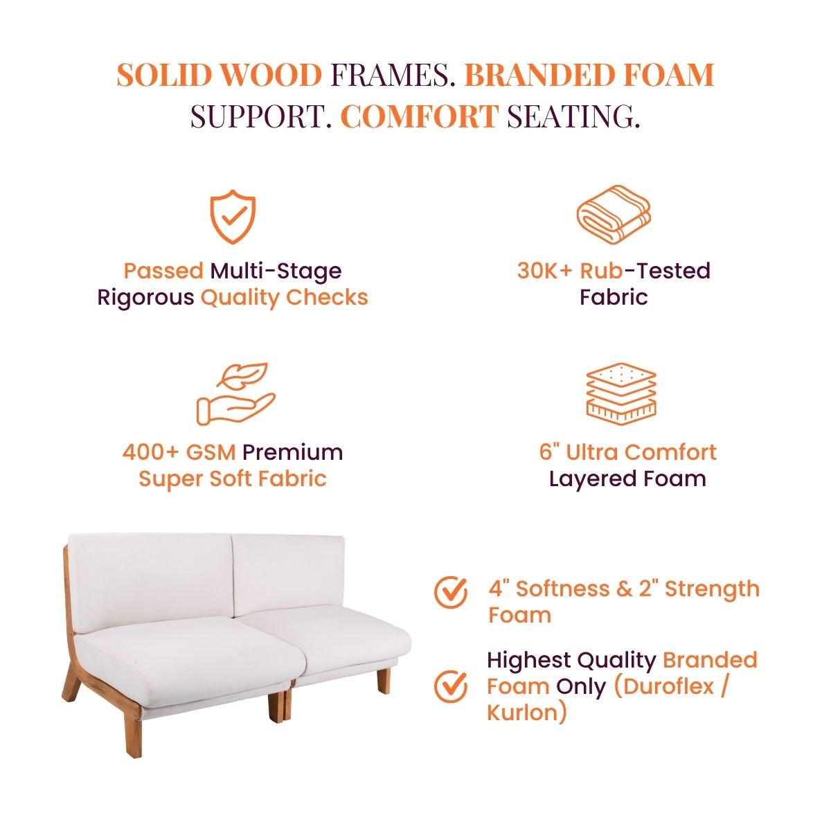 Varna XL Upholstered Sofa Set - Sofas - Gharaana