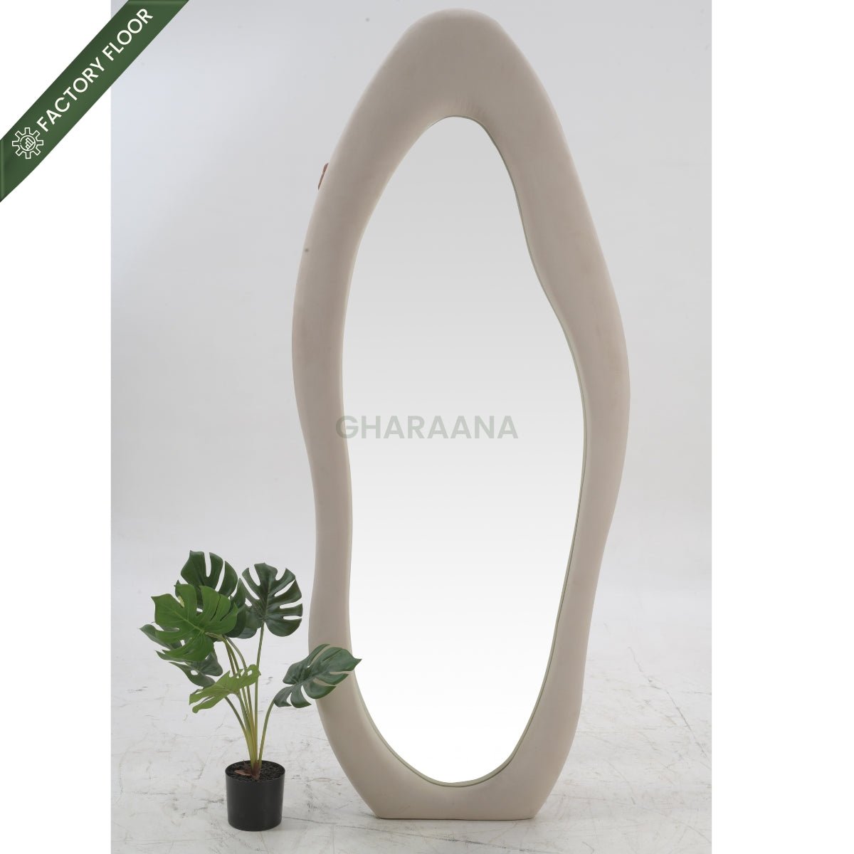 Arth Upholstered 5.5FT Floor Mirror - Mirrors - Gharaana