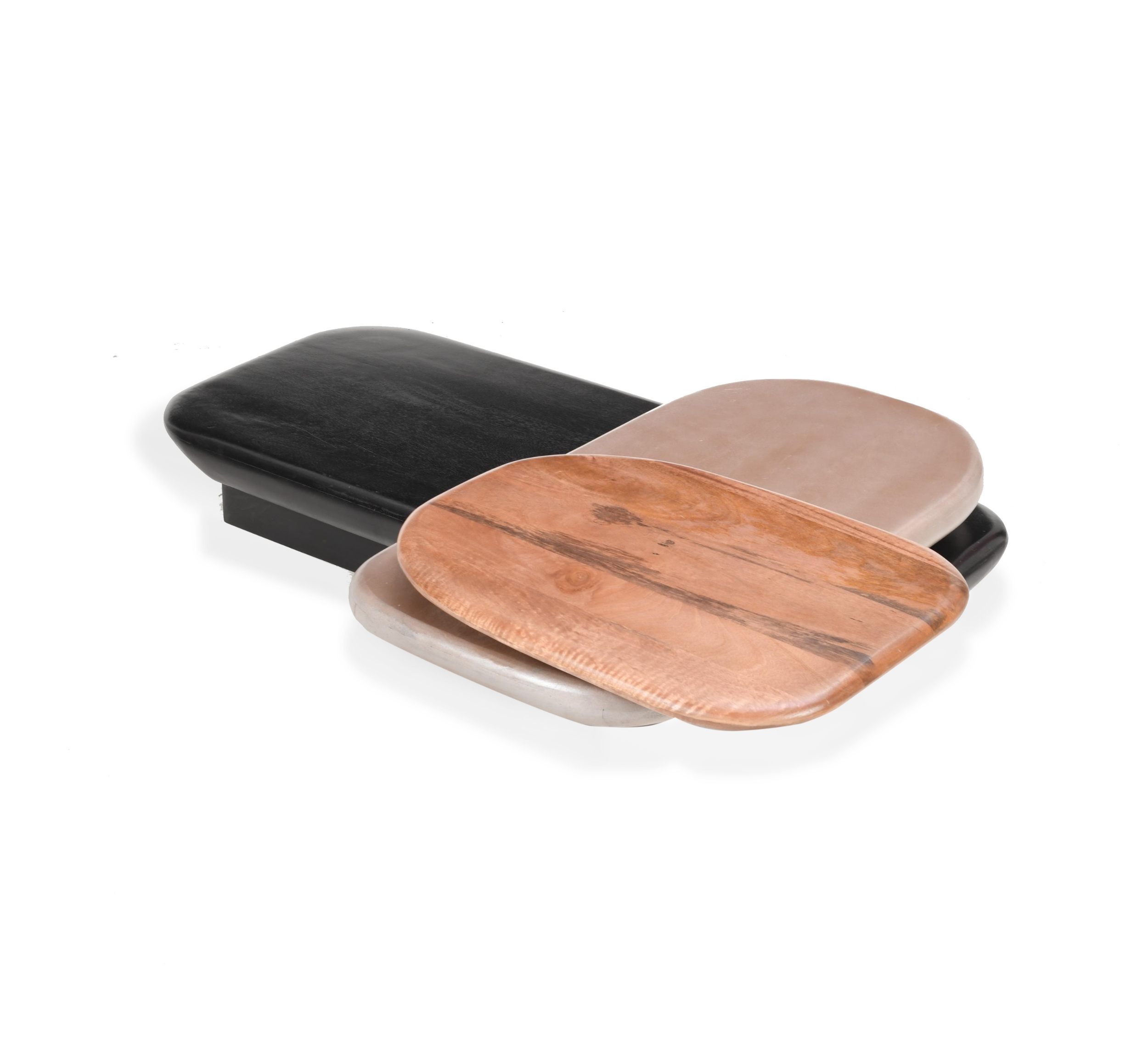 Pebble Wooden Rotating 3-Tier Centre Table