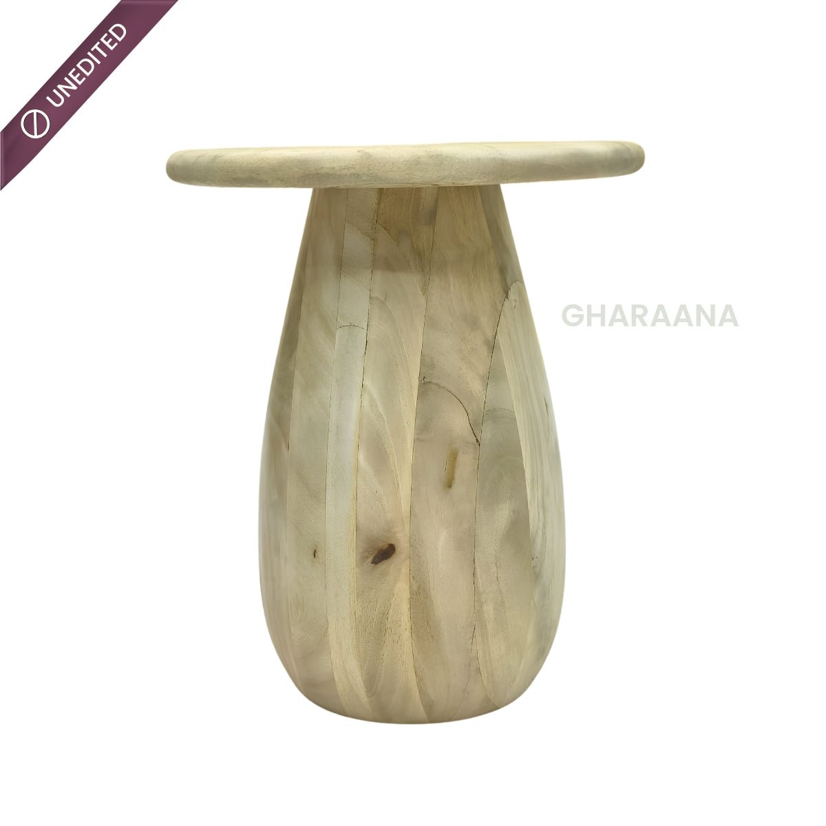 Akira Oval top Solid Wood Center Table & Side Table Combo - Centre Tables - Gharaana