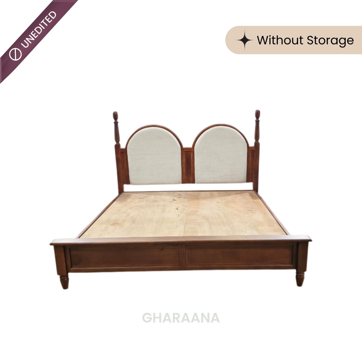 Vyas 100% Solid Wood Upholstered Bed - Beds - Gharaana