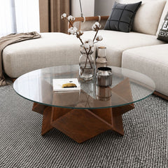 Zina Glass top Contemporary Centre Table - Centre Tables - Gharaana
