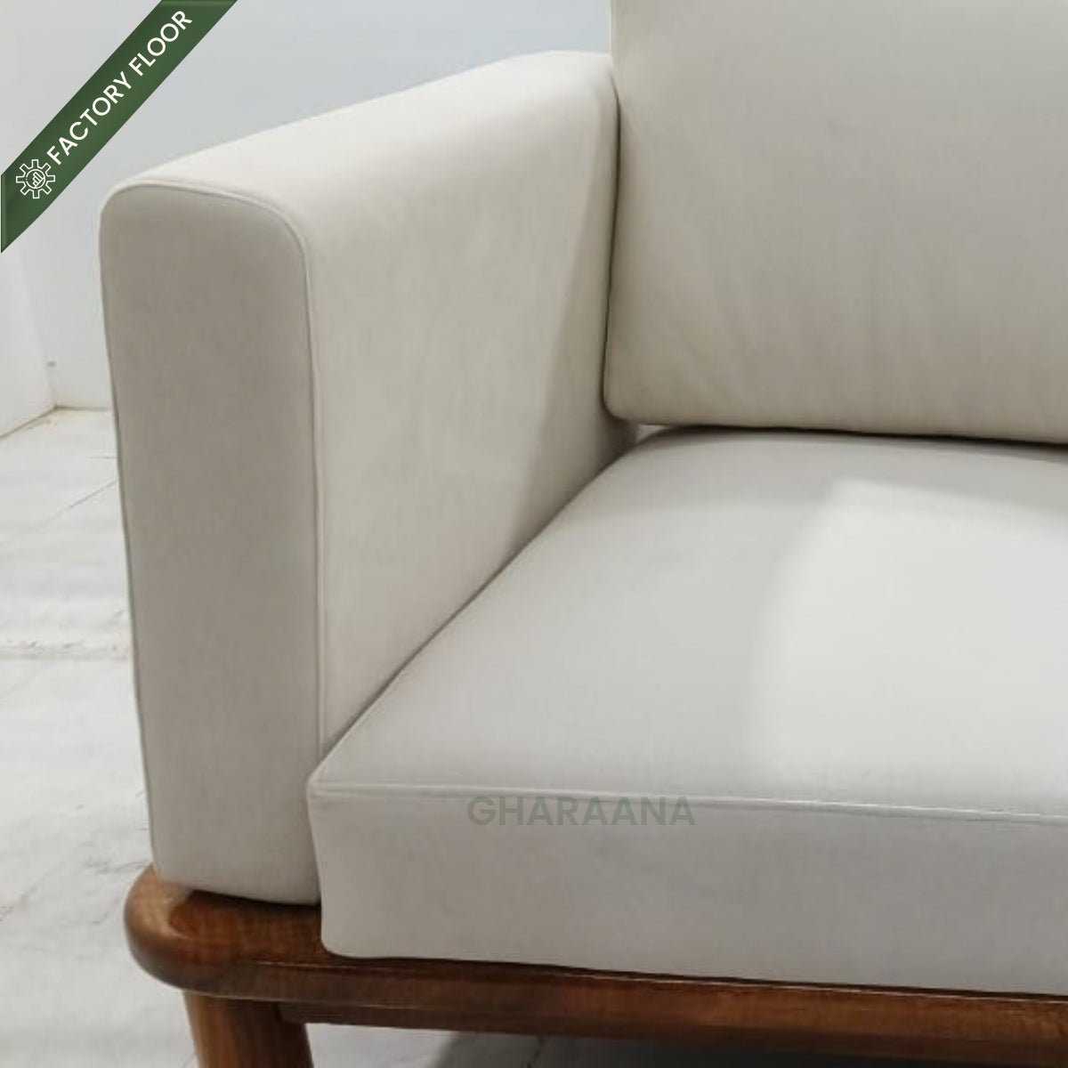Ohm Custom Wooden Upholstered Sofa - Sofas - Gharaana