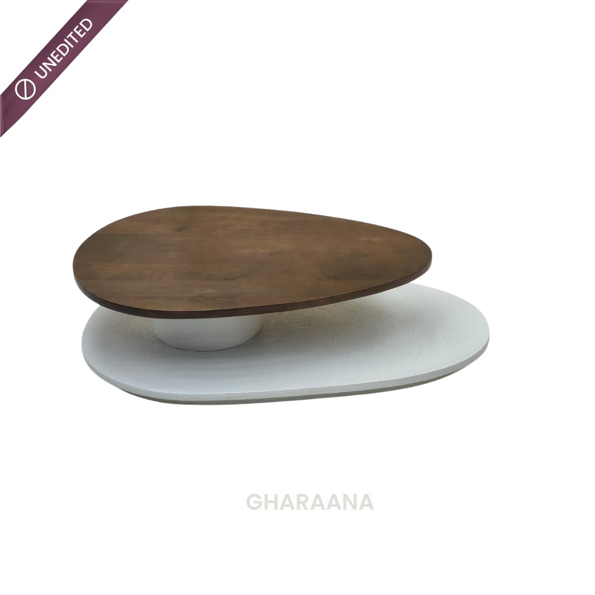 Swivel Rotating 2-Tier Solid Wood Centre Table - Centre Tables - Gharaana