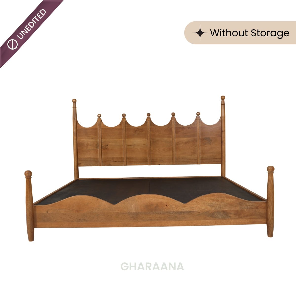 Lavanya 100% Solid Wood Bed - Beds - Gharaana