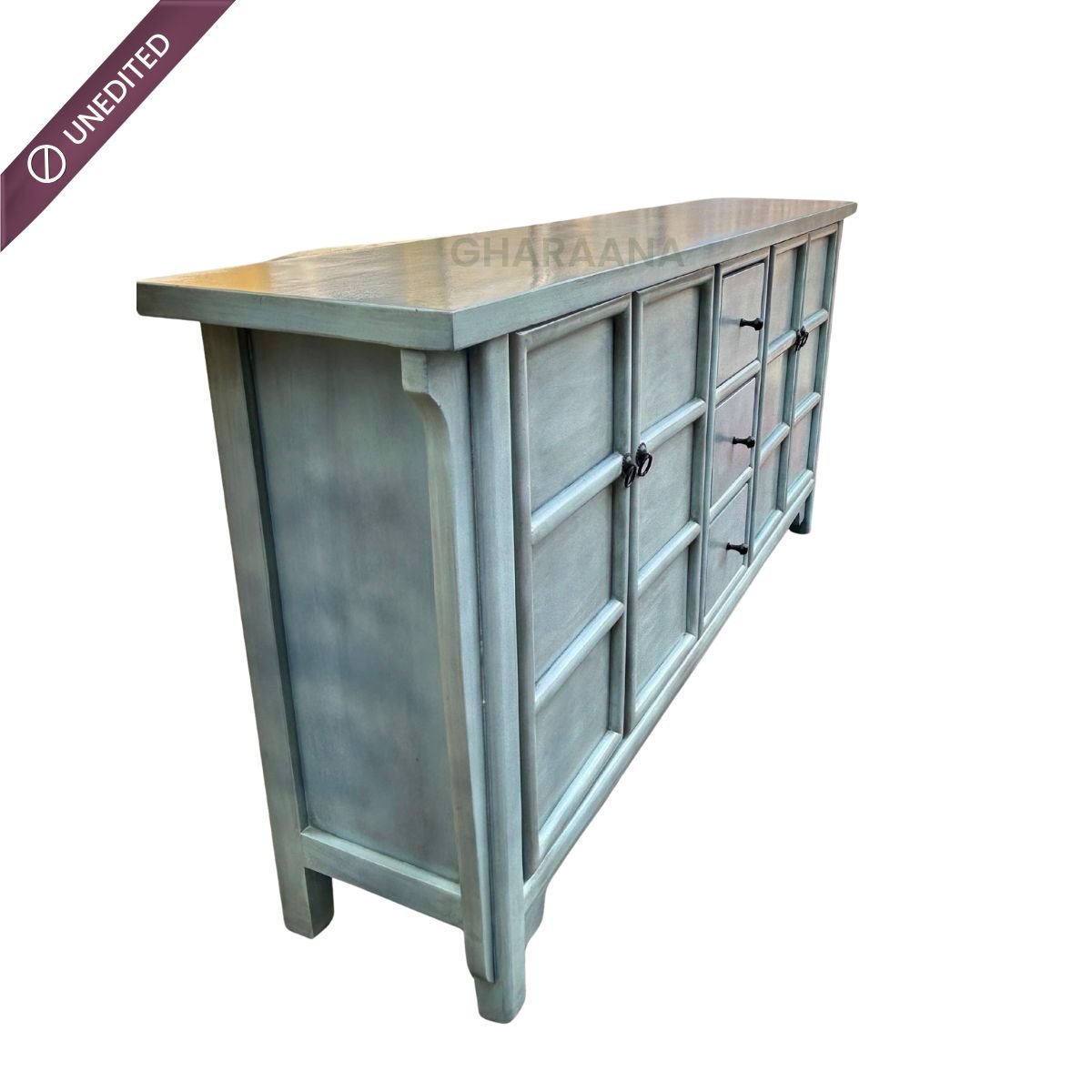 Melange Wooden 6FT Console - Credenza Hutches - Gharaana