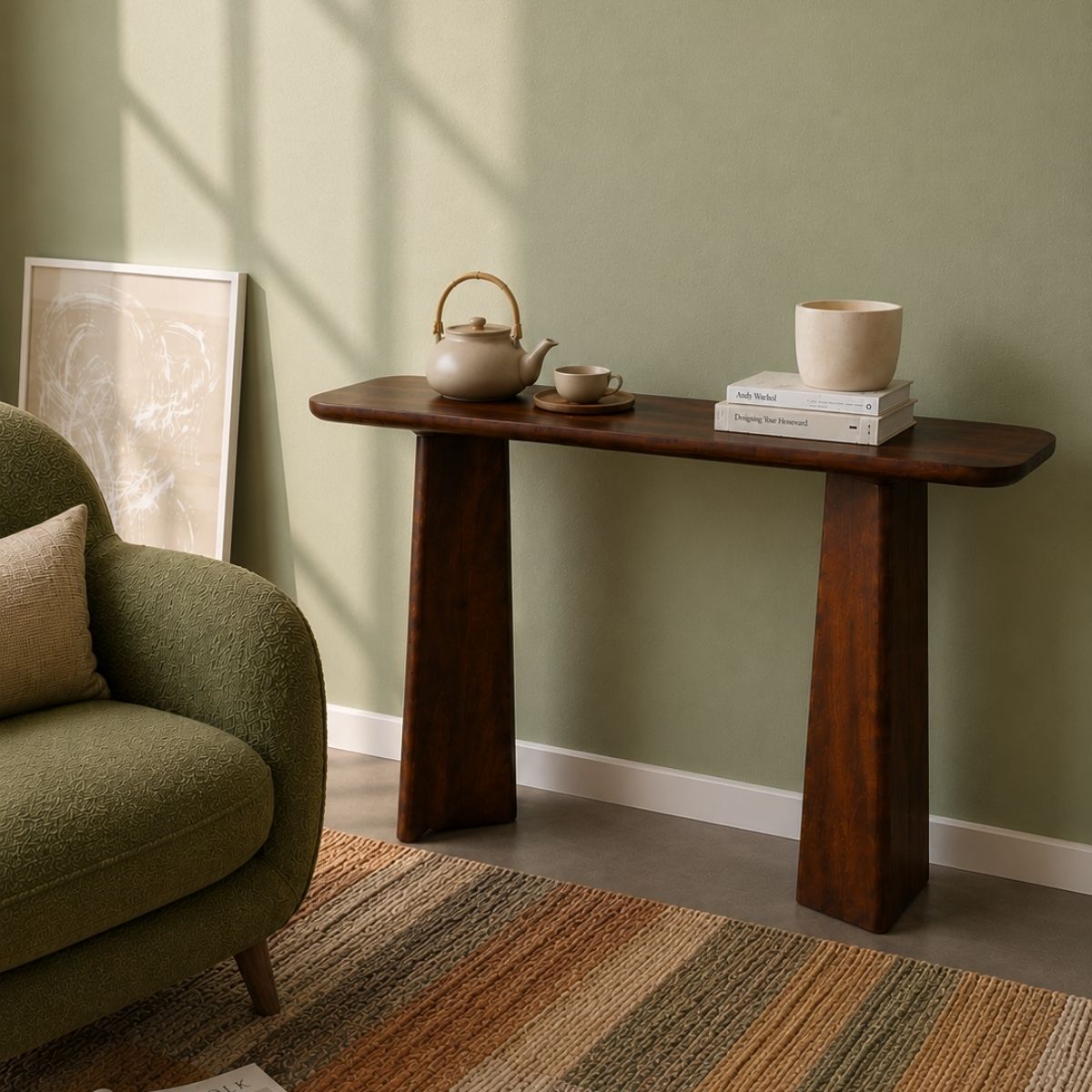Vianaar Wooden Console Table - Console Tables - Gharaana