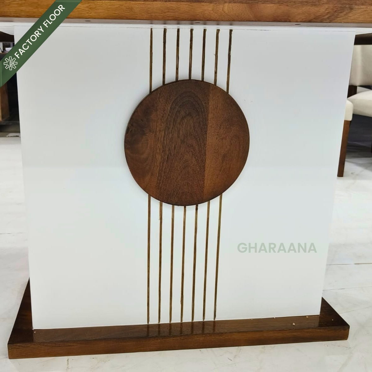Sunburst Wooden Dining Table Set - Dining Set - Gharaana