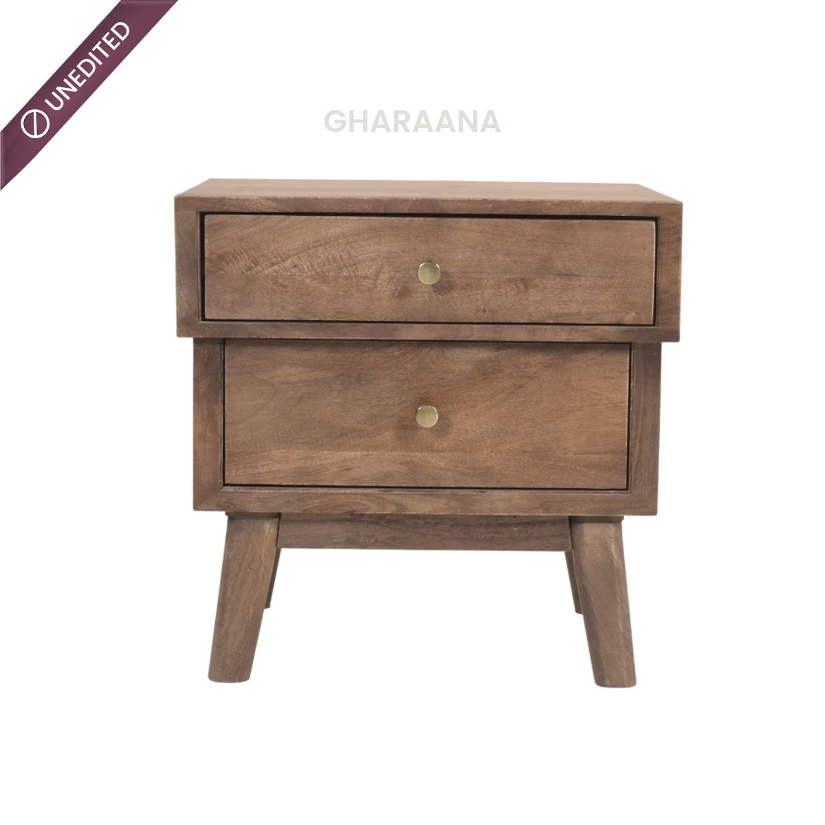 Harvey 100% Solid Wood Leatherette Bed with Bedside Tables - Beds - Gharaana