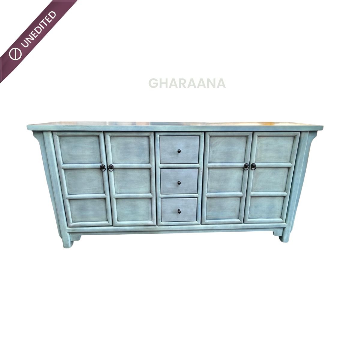 Melange Wooden 6FT Console - Credenza Hutches - Gharaana