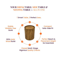 Sloan Wooden Side Table - Side Tables - Gharaana