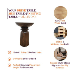 Eve Wooden Side Table - Side Tables - Gharaana