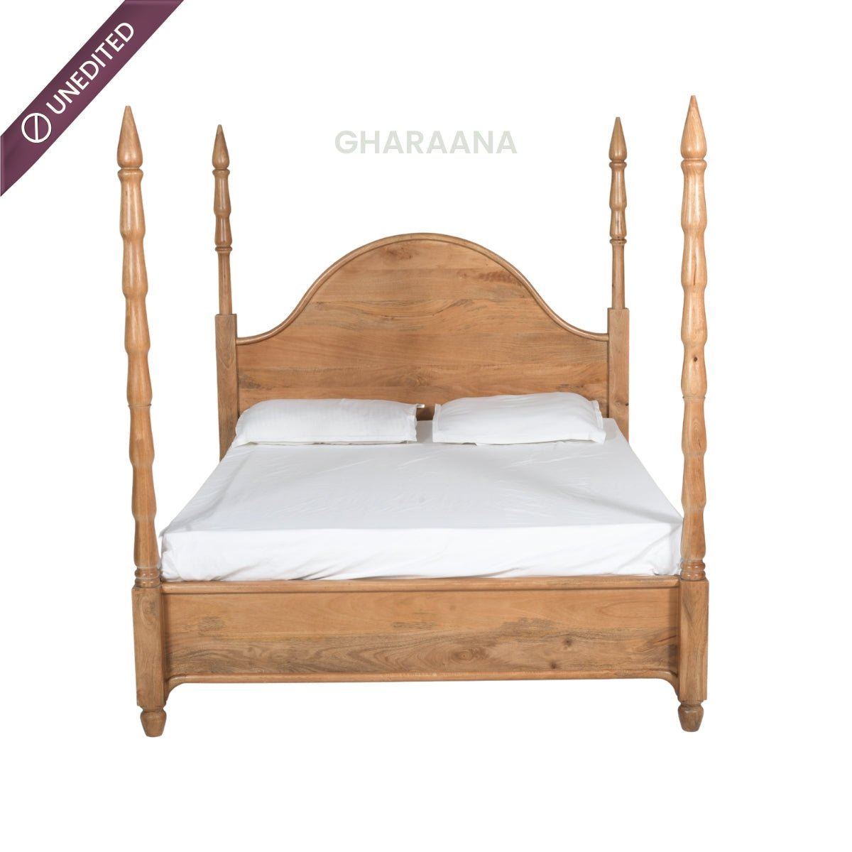 Anaya 100% Solid Wood Poster Bed - Beds - Gharaana