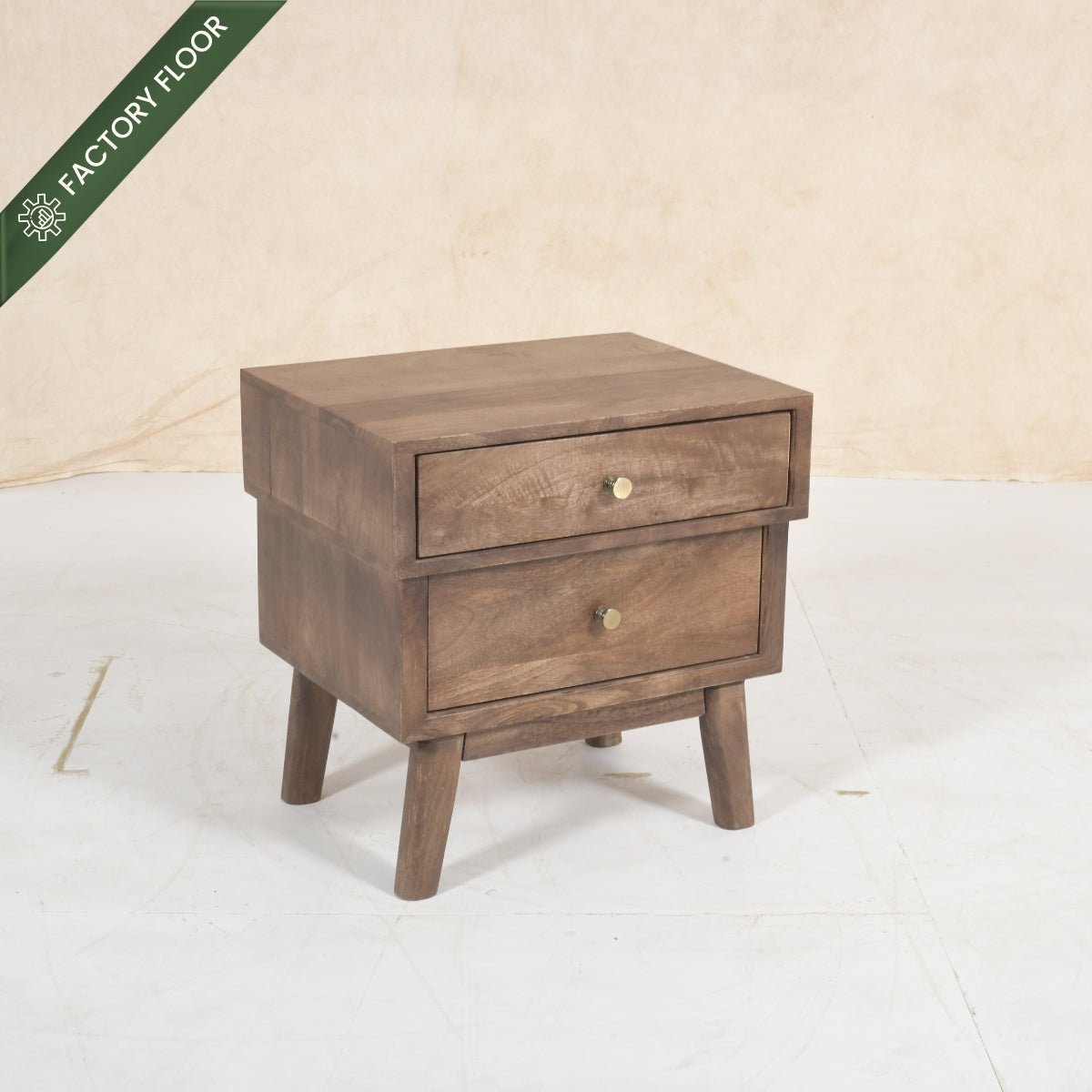 Harvey 100% Solid Wood Leatherette Bed with Bedside Tables - Beds - Gharaana