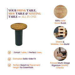 Rooted Wooden Side Table - Side Tables - Gharaana