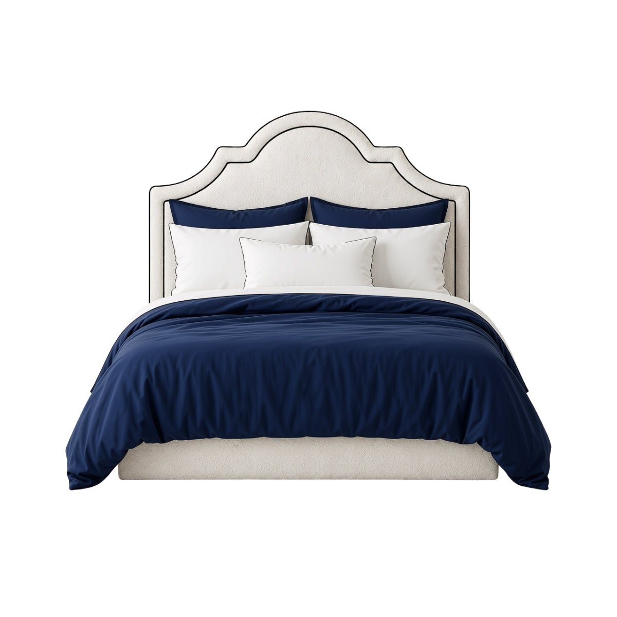 Victorian 100% Solid Wood Upholstered Bed - Beds - Gharaana