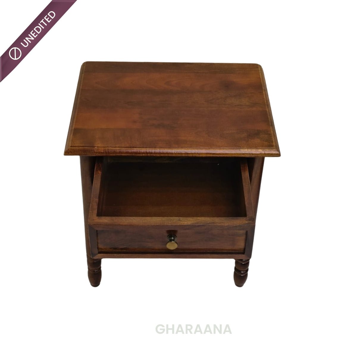 Lavanya Wooden Bedside Table - Bedsides - Gharaana