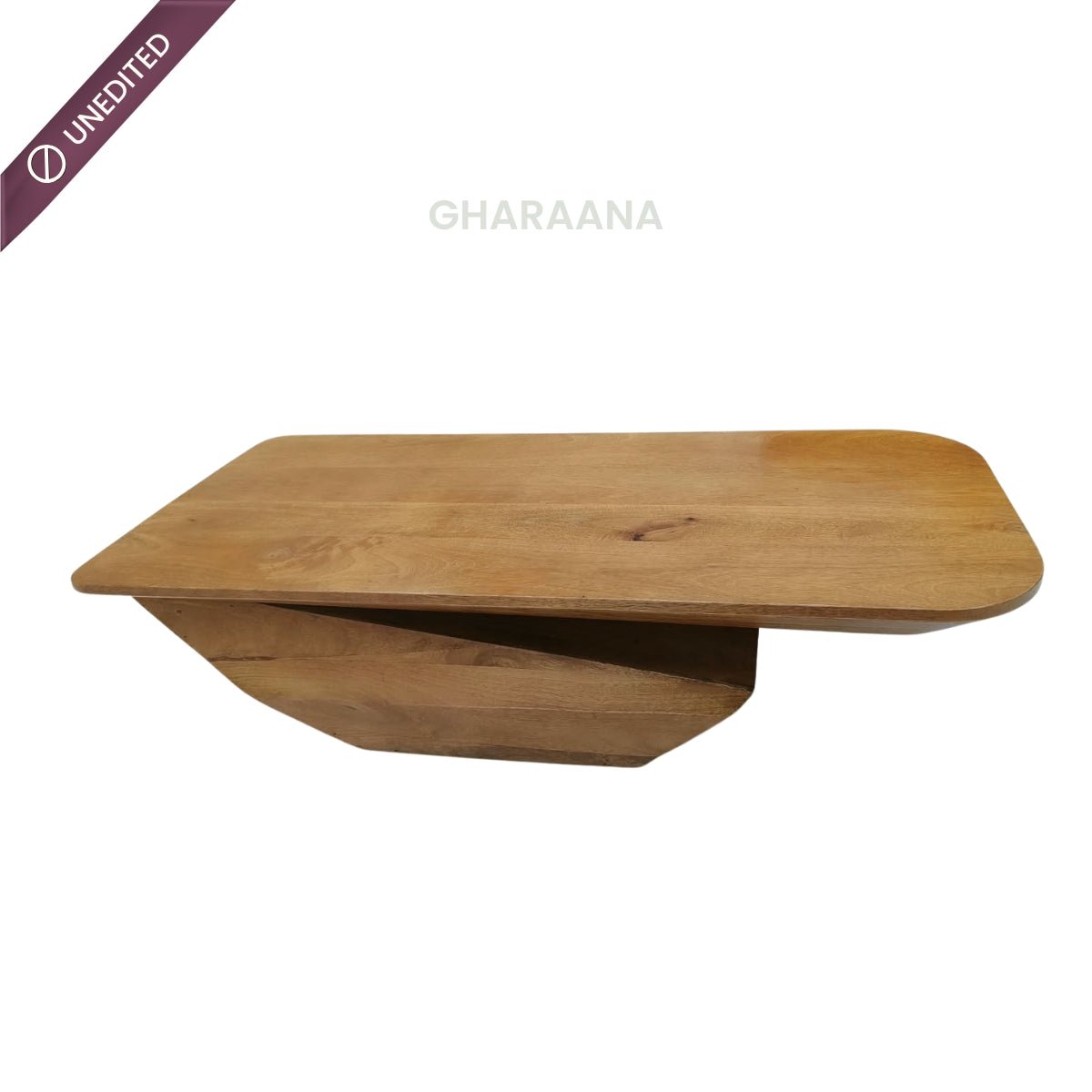 Gravity Modern Solid Wood Coffee Table - Large - Centre Tables - Gharaana
