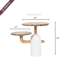 Aurum Wooden Side Table - Side Tables - Gharaana