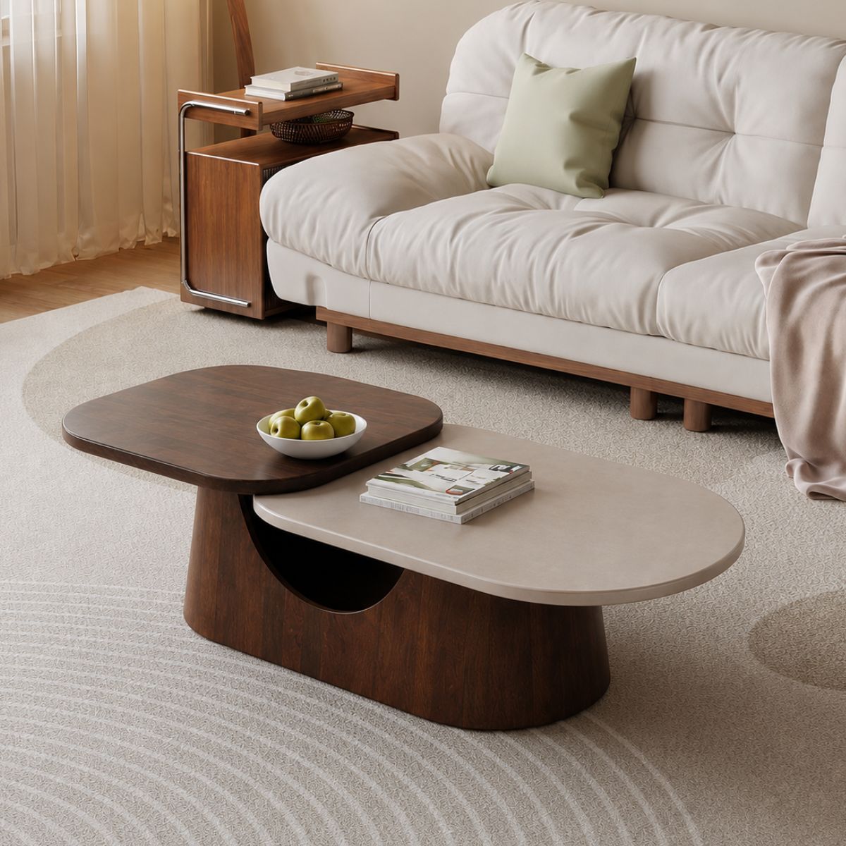 Bruno Solid Wood 2-Tier Center Table - Centre Tables - Gharaana