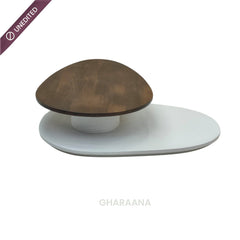 Swivel Rotating 2-Tier Solid Wood Centre Table - Centre Tables - Gharaana