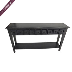 Ella Wooden Console Table_Noir Black - Console Tables - Gharaana