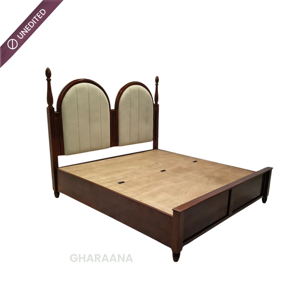 Vyas 100% Solid Wood Upholstered Bed - Beds - Gharaana